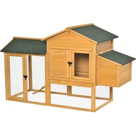 PawHut Zwerghühnerstall Zwerghühnerhaus Auslauf Stange Nistkasten