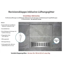 Ottofond Revisionsklappe verfliesbar inkl. Lüftungsgitter 35,5 x 25 cm Aluminium grau
