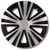 Radkappen Silber/schwarz 15 Zoll Radzierblenden 4er Set von 13-16 Zoll - G-Night Radblenden für die meisten Automarken und Stahlfelgen - Zierkappen