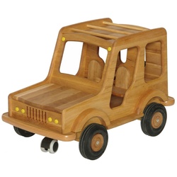 ERST-HOLZ Spielzeug-Auto 931-5005, Großes Holzauto Geländewagen Puppenauto Safari-Fahrzeug Holz-SUV 931-5005