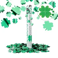 Relaxdays Party Popper Kleeblatt Konfetti 40 cm Grün