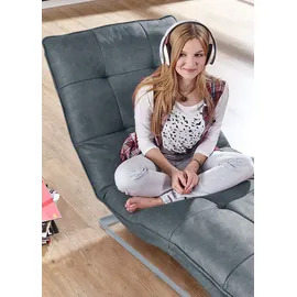 W.Schillig Relaxliege »daily dreams« in Waffelkissen-Optik, wahlweise mit Motor, silber matt, in 2 Breiten blau