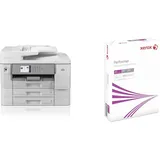 Brother MFC-J6957DW DIN A3 Business-Ink 4-in-1 Farbig Multifunktionsgerät weiß/grau, 576 x 477 x 445 mm (BxTxH) & Xerox Performer Multifunktions-Papier, weiß, 80 g/m2, A3-1 Paket (500 Blatt)