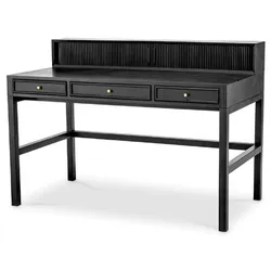 Casa Padrino Luxus Schreibtisch Schwarzgrau / Messing 130 cm