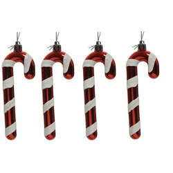 Weihnachtsbaumschmuck Zuckerstange Weihnachtsdeko H: 12cm Anhänger 4er Set