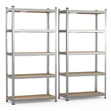 VOUNOT Schwerlastregal 2er Set, Regal Lagerregal Kellerregal, 180x90x40cm, 5 Böden, 875kg belastbar