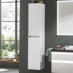 Puris Unique Hochschrank 32 x 163 cm mit 2 Türen grifflos, Anschlag links, Badmöbel,