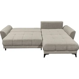 ed exciting design Ecksofa »Bern L-Form frei im Raum stellbar, mit Schlaffunktion in Sand & 3 Zierkissen