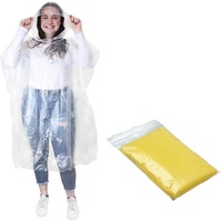 eBuyGB Herren Notfall Wasser Proof Regen Poncho mit Kapuze XL Transparent/Yellow