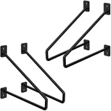 ML-Design 4 Stück Regalhalterung 220 mm Schwarz Stahl Haarnadel Schwebe Hairpin