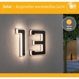 Paulmann Bundle Solar LED Hausnummernleuchte Nummer 13 - Schwarz