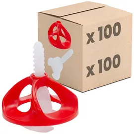 Dalsys Fliesen Nivelliersystem Set 1mm 100x Gewindelaschen 100x Hauben