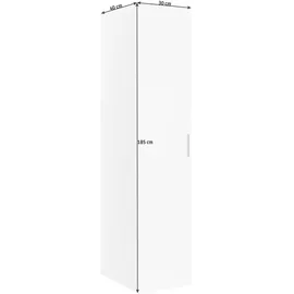 WIMEX Malta 30 x 185 x 40 cm struktureichefarben hell/hochglanz weiß