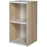 Iris Ohyama Platzsparendes Regal, Breit, 2 Ebenen, Hellbraun, Verstellbar, Modular, Für Wohnzimmer, Homeoffice, Schlafzimmer, Organisation, Bücher, Cd, Dekor, Einfache Montage, Ub-6030