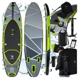 Trizand SUP-Board Stand Up Paddel-Board 335 cm, SUP-Board, (Spar-Set, 1 tlg., bis 170 kg), Enthält zusätzlich eine wasserdichte 10-Liter-Tasche bunt|grau