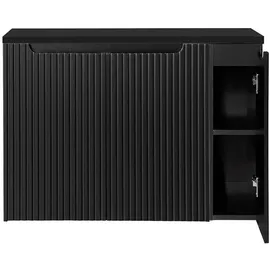 [en.casa] Waschbeckenunterschrank Skelbolu mit 3 Türen 100x60x40cm Schwarz [en.casa]