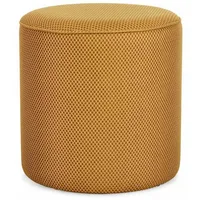 BIZZOTTO Pouf Olesya aus Waben-Stoff, modern gepolstert, rund, Senf,