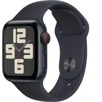 Apple Watch SE 2023 GPS + Cellular 44 mm Aluminiumgehäuse mitternacht, Sportarmband mitternacht M/L