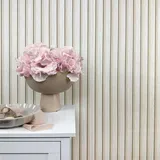 WALLCOVER Tapete Holzoptik Beige Vliestapete Akustikpaneele Holzwand 3D Effekt Skandi Holzpaneele Natur Optik Modern Holzwand 10,05 m x 0,53 m Made in Germany