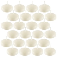 MGE - 24 Schwimmkerzen - Dekorative Kerzen - Schwimmende Teelichter - Teelicht für Wasser - Tafelkerzen - 4 Stunden Brenndauer - Made in Spain - Creme