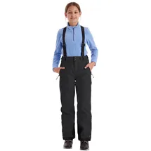 KILLTEC Mädchen Skihose mit abzippbarem Latz und Kantenschutz Girls Skihose 242, schwarz, 176, 43402-000