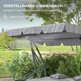 Outsunny Hollywoodschaukel Hellgrau 3-Sitzer