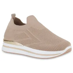 Damen Plateau Sneaker in Khaki