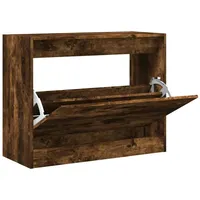 VidaXL Schuhschrank Räuchereiche 80x34x63 cm Holzwerkstoff