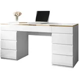 lookway Schreibtisch AURORA DOUBLE GOLD Weiß / Gold