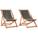 vidaXL Strandstuhl Klappbar Grau