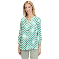 Cartoon Blusenshirt mit Muster in Green/Blue | Gr.: 40