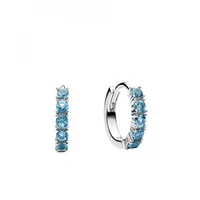 Pandora Timeless Hellblaue Huggie Ohrringe aus Sterling Silber mit Zirkonia, 293849C01