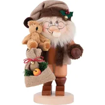 Christian Ulbricht Räuchermann Wichtel Weihnachtsmann mit Teddy beige