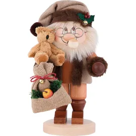 Christian Ulbricht Räuchermann Wichtel Weihnachtsmann mit Teddy beige