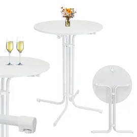 Trutzholm Stehtisch klappbar Ø 80 cm Höhe 110 cm Weiß