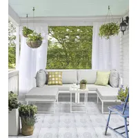 Destiny LONG BEACH Aluminium, Tisch 75x40x50 cm, hellgrau meliert
