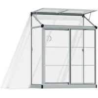 CANOPIA Anlehngewächshaus Kunststoff Silber Klar 0,7 mm 0,75 m2
