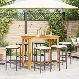 vidaXL Gartenbar-Set 7-tlg. Braun