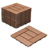 Tolletour Wpc Terrassenfliesen 22er Spar Set Für 2m2, 30x30 Cm, Braun In Holzoptik, Für Garten Balkon Bodenbelag Mit Drainage Und Klicksystem