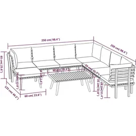 vidaXL Garten-Lounge-Set 9-tlg. braun