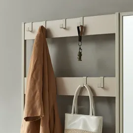 [en.casa] Napinerg Garderobenständer 185x98x34 cm Sandfarben