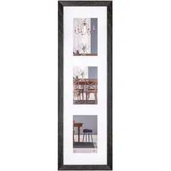 walther + design Fiorito Holz Galerie Bilderrahmen  3x 10x15 cm, DUNKELGRAU