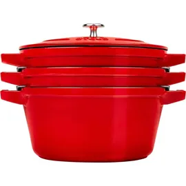Staub Cocotte Kochtopfset 3-tlg. kirsch-rot