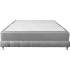 Home Affaire Boxspringbett HOME AFFAIRE "Vaasa", grau, B:166cm L:206cm, Komplettbetten, Boxspringbett, für Dachschrägen geeignet, inkl. Bettkasten und Topper