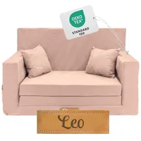 Flumi Personalisierte Kindercouch Kinder Sessel Sofa Schlafsofa jugendzimmer mit Gravur KINDERNAME Spielsofa für Kinderzimmer Schlafsessel Bettfunktion Kindermöbel 92x40x60 Mikrofaser (Rosa)