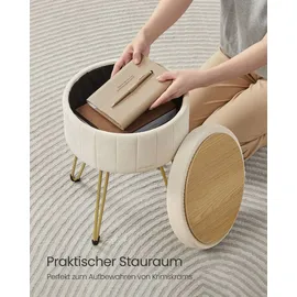Songmics Sitzhocker Samt Weiß