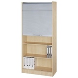 Hammerbacher Prokura Rollladenschrank ahorn, silber 4 Fachböden 90,0 x 40,0 x 200,4 cm