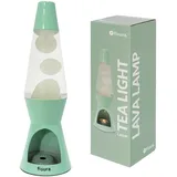 FISURA - Lavalampe Mit Kerze, Ohne Strom. Minz-Weiße, Umweltfreundliche Lampe. Originelles Geschenk. 29 cm x 8,5 cm (Kerze Nicht Enthalten)