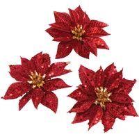 Baker Ross AR844 Glitzer-Weihnachtsstern, Kunstblumen, Dekoration oder Weihnachtsbasteln, 8 Stück, Sortiert