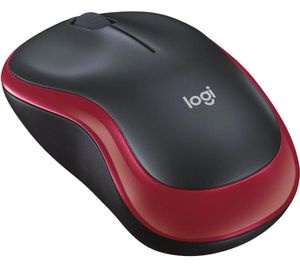 Logitech Maus M185 Wireless Mouse, schwarz / rot, 3 Tasten, 1000 dpi